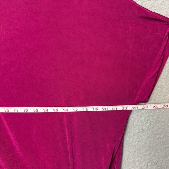 Chico's Travelers Women's Fuchsia Top Knot Hem XL Wrinkle Free Liquid Knit - Picture 3 of 6